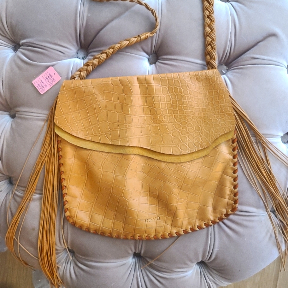 Alligator Suede Boho Tassel Bag